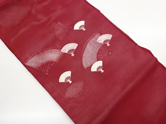 絽扇模様刺繍名古屋帯